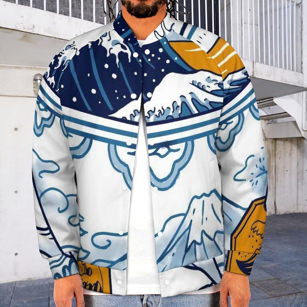 Amazon | [MXN] スタジャン パーカー メンズ 巨大波 大波お茶